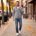 thumbnail image 6 of Men's Full-Zip Polar Fleece Jacket with Zippered Pockets for Cold Outdoor Weather Long Sleeve Stand Collar Jacket, 6 of 6