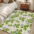thumbnail image 4 of Green Lemon Area Rugs 4x6 ft Summer Watercolor Green Lemon Linen Texture Washable Rug Non Slip Indoor Carpet Absorbent Floor Mat for Living Room Bedroom Dining Room, 4 of 9