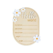 1 Wooden Bulletin Board - " World" Wooden Birth Announcement Customizable Baby Name Sign Newborn Keepsake Plaque - Hangs - Household Pendant