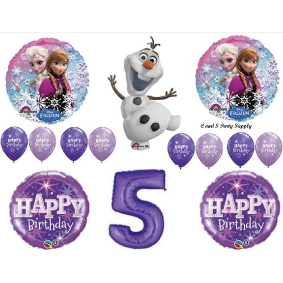 Frozen Olaf Purple 5th Disney Movie BIRTHDAY PARTY Balloons Decorations Supplies by Anagram