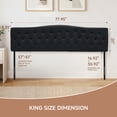 thumbnail image 3 of JONPONY Tufted Upholstered Headboard King Size, Solid Wood Head Board with Durable Metal Legs, Adjustable Height Head Board, Black, 3 of 9