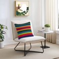 thumbnail image 3 of Mexican Colorful Outdoor Pillow Covers Set of 2 Striped Modern Horizontal Stripes Waterproof Throw Pillow Case Decorative Square Cushion Cover for Patio Couch Garden Balcony, 26"x26", 3 of 9