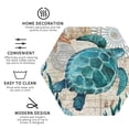 thumbnail image 3 of Naloa Watercolor Sea Turtle Leather Coasters for Drinks, Durable Drink Coasters 4 Set for Tabletop Protection, Luxurious Home Décor and Housewarming Gift ( {designName})Hexagon, 3 of 6