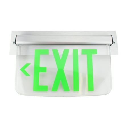 - Dual Lite Hubbell Lewsglna Le Series Edge-Lit Led Exit Sign, Wall Mount, Left Arrow, Green