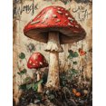 thumbnail image 1 of Qisvanset 12x16 Inch Red Mushroom Toadstool Canvas Wall Art, Cottagecore Forest Fungi Fairy Tale Home Decor, 1 of 8