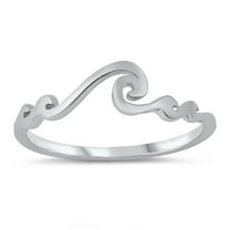 Simple Filigree Swirl Wave Ring .925 Sterling Silver Band Jewelry Female Male Unisex Size 3