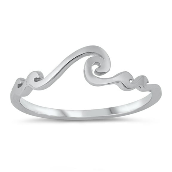 Simple Filigree Swirl Wave Ring .925 Sterling Silver Band Jewelry Female Male Unisex Size 3