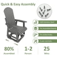 thumbnail image 3 of Mosbrisa HIPS Swivel Patio Glider, Poly Lumber All-Weather Resistant Outdoor Chair, Navy Blue, 3 of 7
