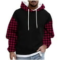thumbnail image 2 of M-4X Mens Big & Tall Hoodies & Sweatshirts with Pocket Plus Size Fleece Lined Hoodie Pullover Long Sleeve Plaid Printed Thermal Warm Sweatshirt, 2 of 5