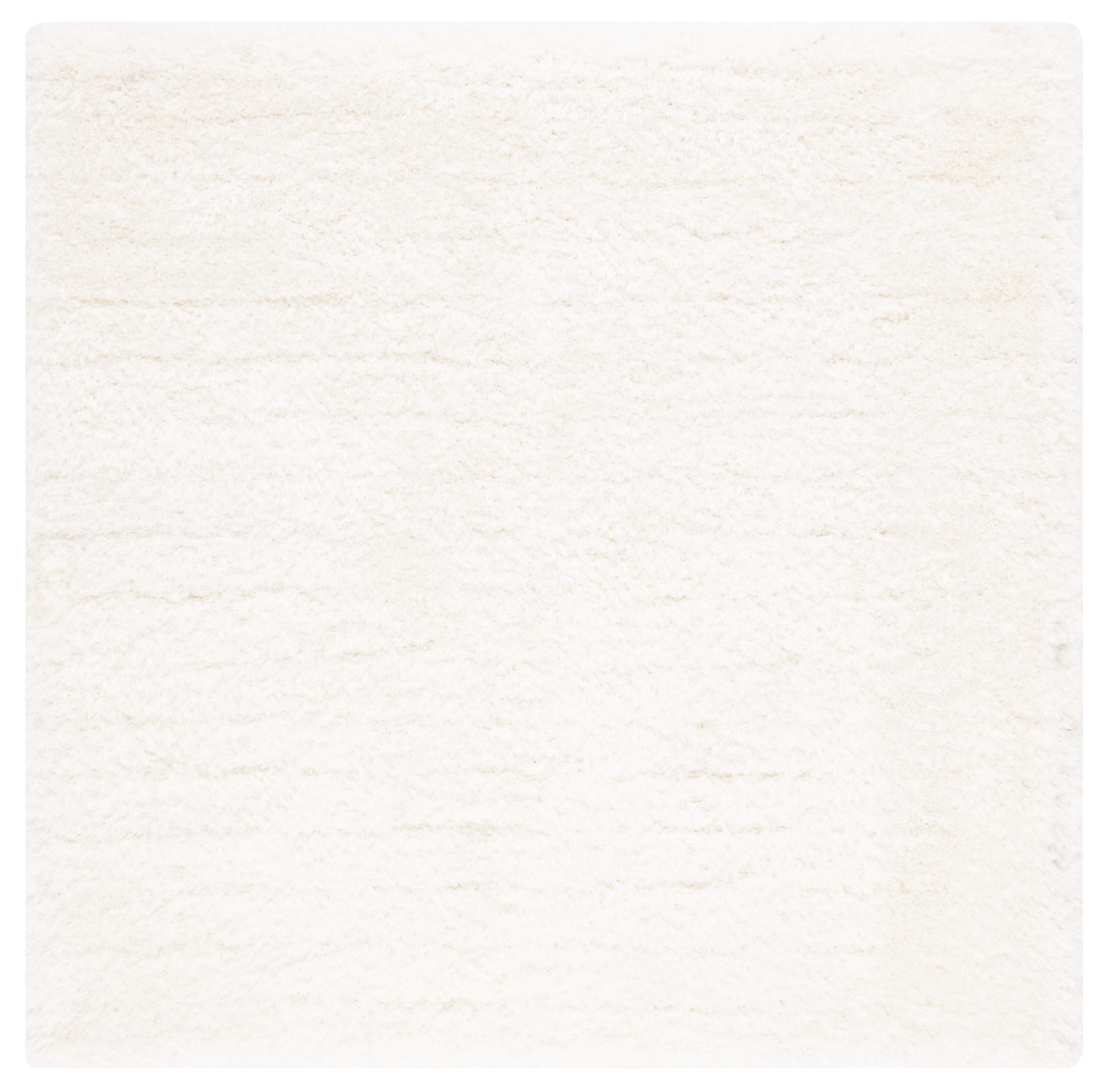 Safavieh Luxe Paxton Solid Shag Area Rug, Ivory, 8' x 8' Square