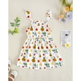 thumbnail image 5 of KIMI BEAR 3T Toddler Girls Summer Dress 4T Toddler Girls Sundress 3 Packs Sleeveless Halter A-line Dresses Solid Color Lemon Print Floral Beach Clothing Yellow, 5 of 10