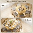 thumbnail image 4 of HOMCOM Extendable Dining Table 43.5"-59" Farmhouse Kitchen Table Natural, 4 of 10