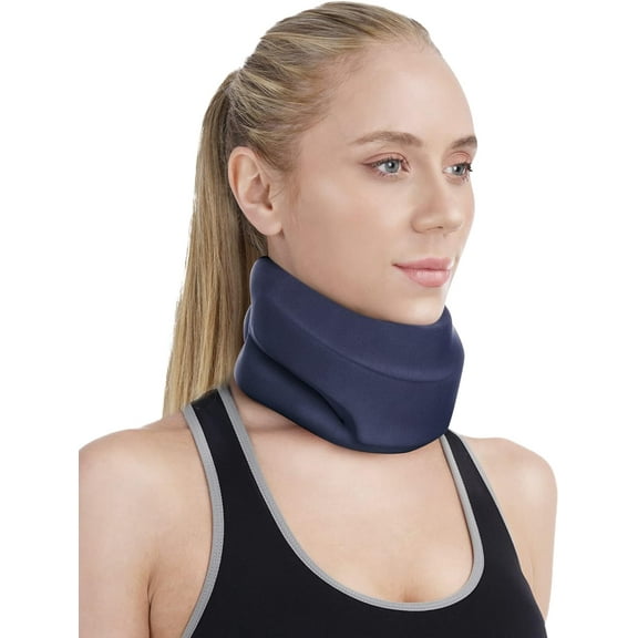 Neck Brace for Sleeping - Cervical Collar Relief Neck Pain and Neck Support Soft Foam Wraps Keep Vertebrae Stable for Relief of Cervical Spine Pressure for Women & Men Blue