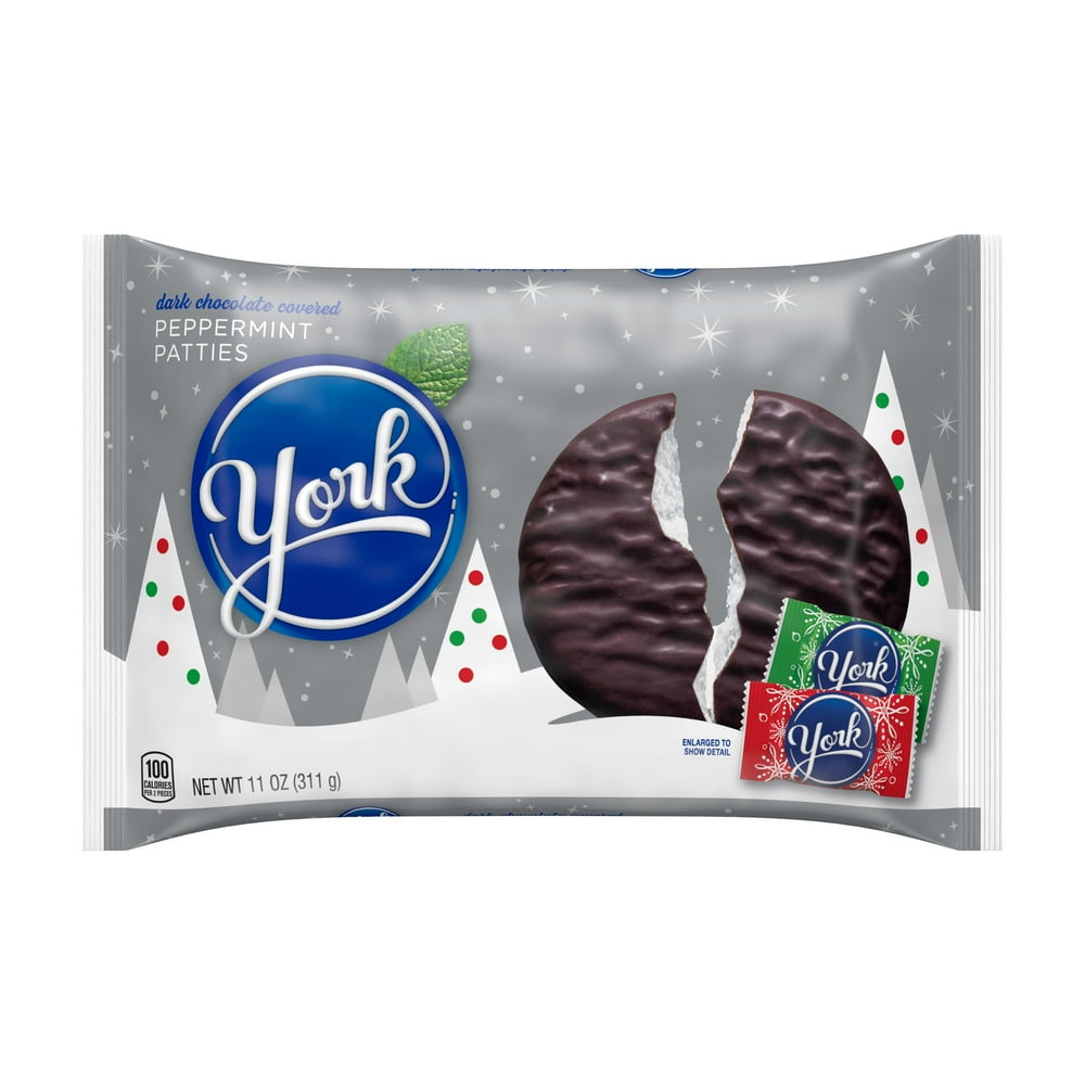 York, Holiday Dark Chocolate Candy Covered Peppermint Patties, 11 oz