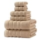 thumbnail image 2 of Juego de 6 toallas de baño de algodón | Toallas de felpa suave y muy absorbentes | Incluye toallas de baño, de manos y de cara | Colores gris, blanco y café | Ideales para baño, gimnasio, spa,, 2 of 9