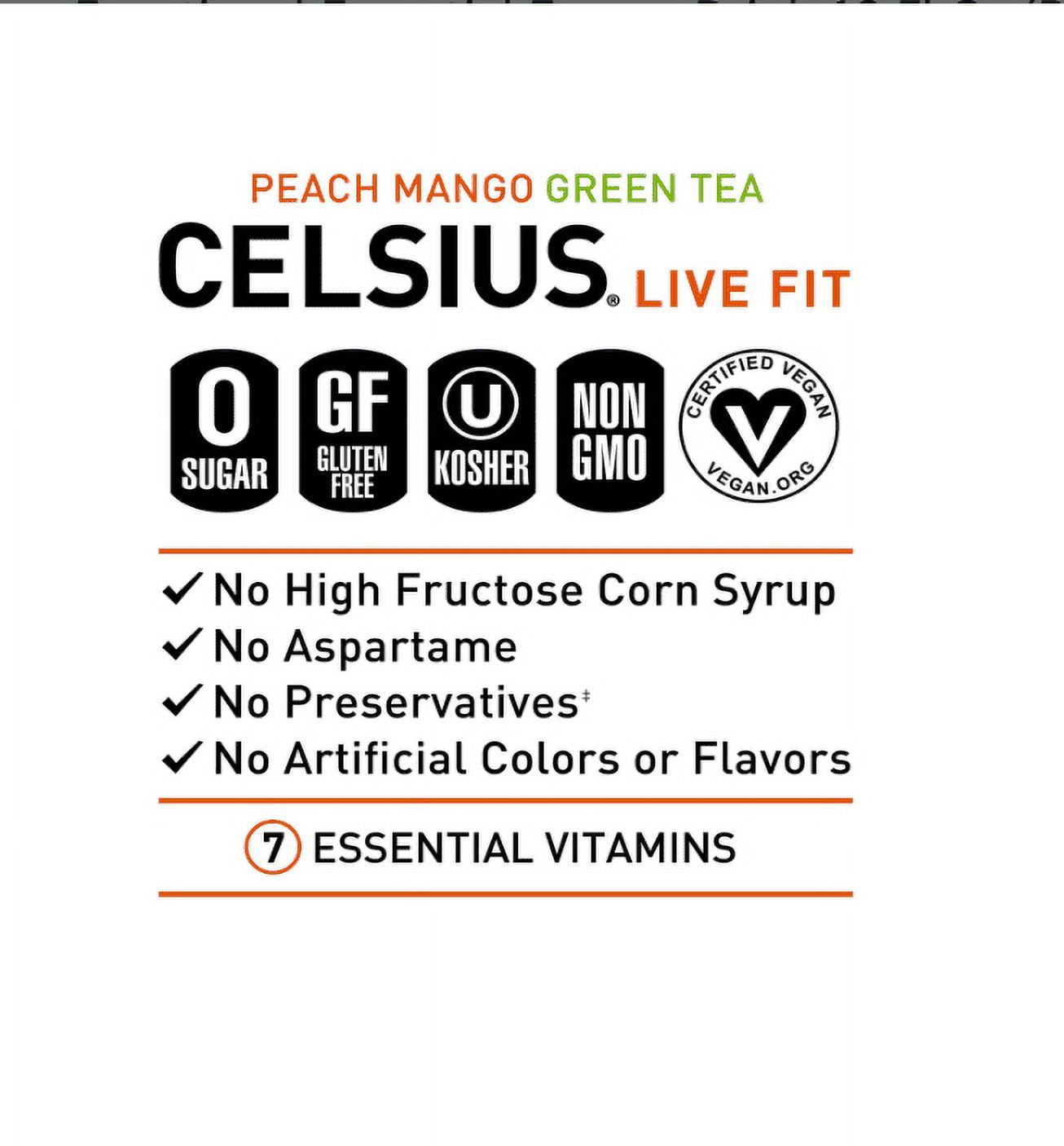 Celsius Green Tea Peach Mango Energy Drink - 12 fl oz Can