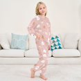 thumbnail image 6 of Fluffy Pajamas Set Fuzzy Winter Warm Pj Sets Pullover Tops and Long Pants Pink Cartoon Ghosts and Pumpkins Medium, 6 of 8