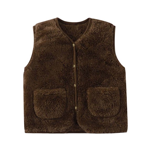 Qopobobo Baby Denim Jacket Kids Baby Toddler Western Vest Open Front Cow Print Vest Cowboy Cardigan Jacket Outwear For Boys Girls Brown,1-2 Years