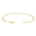 thumbnail image 3 of AFFY 7" Length +1" Adjustable Paper Clip Chain Bracelet In 14K Yellow Gold Plated 925 Sterling Silver Jewelry For Women, 3 of 4