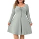 thumbnail image 3 of Vestido Casual de Mujer de Talla Grande con Cuello Cuadrado, Larga y Canalé. Gris XL, 3 of 10