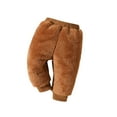 thumbnail image 4 of Odeerbi Infant Boys Girls Fleece Three Piece Outfits Infant Plush Lovely Top Pants With Bag Set Brown 9-12 Months, 4 of 9
