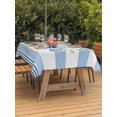 thumbnail image 3 of Outdoor Tablecloth with Umbrella Hole for Patio/Picnic/Party/Camping, Blue Flowers Waterproof Table Cloth Rectangle Table Cover Washable, Spring Summer Botanical Floral Leaf Stripe (54"x 80"), 3 of 9