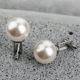 thumbnail image 4 of KMYY 2 Pcs Unisex Pearl Cufflinks Shirt Sleeve Buttons Clothes Accessory Gift, 4 of 7