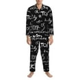 thumbnail image 3 of Honeii Travel The World Pattern Mens Pajamas Set,2pcs Men's Lounge Long Sleeve Sleep Shirt and Pajama Bottoms Sleepwear Set,Mens Pjs Sets-, 3 of 7