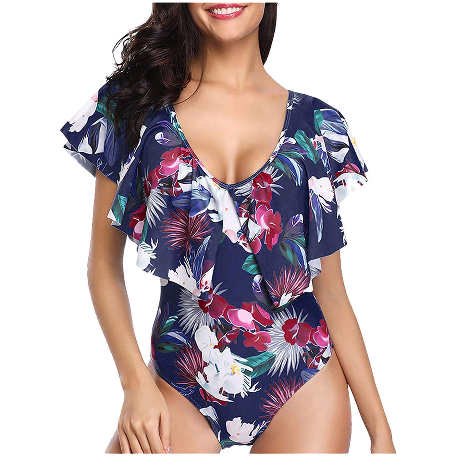 tankini with ruffle sleeves