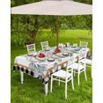 thumbnail image 4 of Outdoor Tablecloth with Umbrella Hole & Zipper, Fall Pumpkins Rectangle Tablecloth 60x120 Inch, Teal Blue Grey Thanksgiving Black Plaid Polka Dot Patio Table Cover Waterproof Table Cloth, 4 of 6