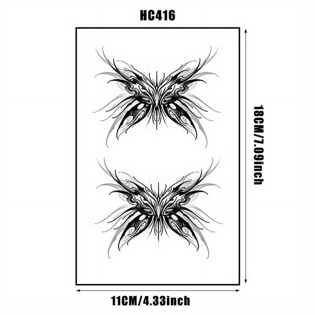 Butterfly Temporary Tattoo Sticker Waterproof Long Lasting Magic Tattoo Fake Tattoo Halloween Makeup
