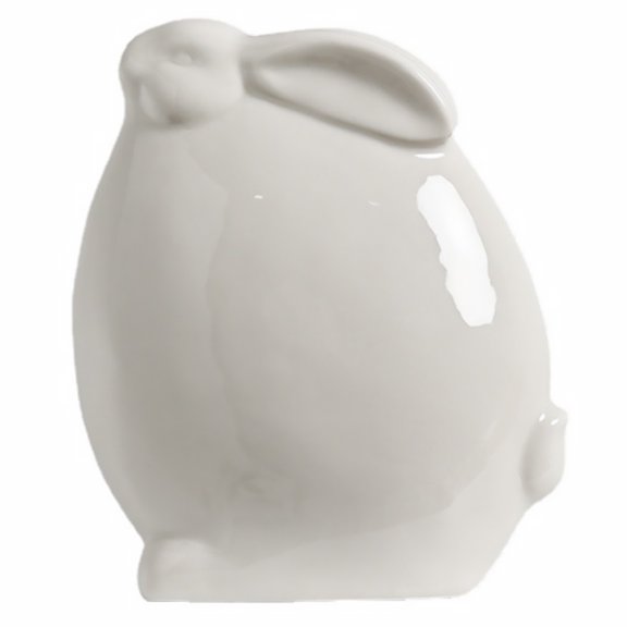 ORDDIART Ceramic Rabbit Statue Decor Item 1Pcs 5.9x4.9x2.2in