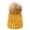 Yellow, variant on HJYCHN Winter Hats for Women Solid Color Knit Beanie with Pompom Warm Unisex Hat for Adults and Kids Soft Cozy for Everyday Womens Hat Red One Size