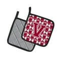 thumbnail image 2 of Carolines Treasures CJ1065-VPTHD Letter V Football Crimson, grey and white Pair of Pot Holders, 7.5HX7.5W, multicolor, 2 of 2