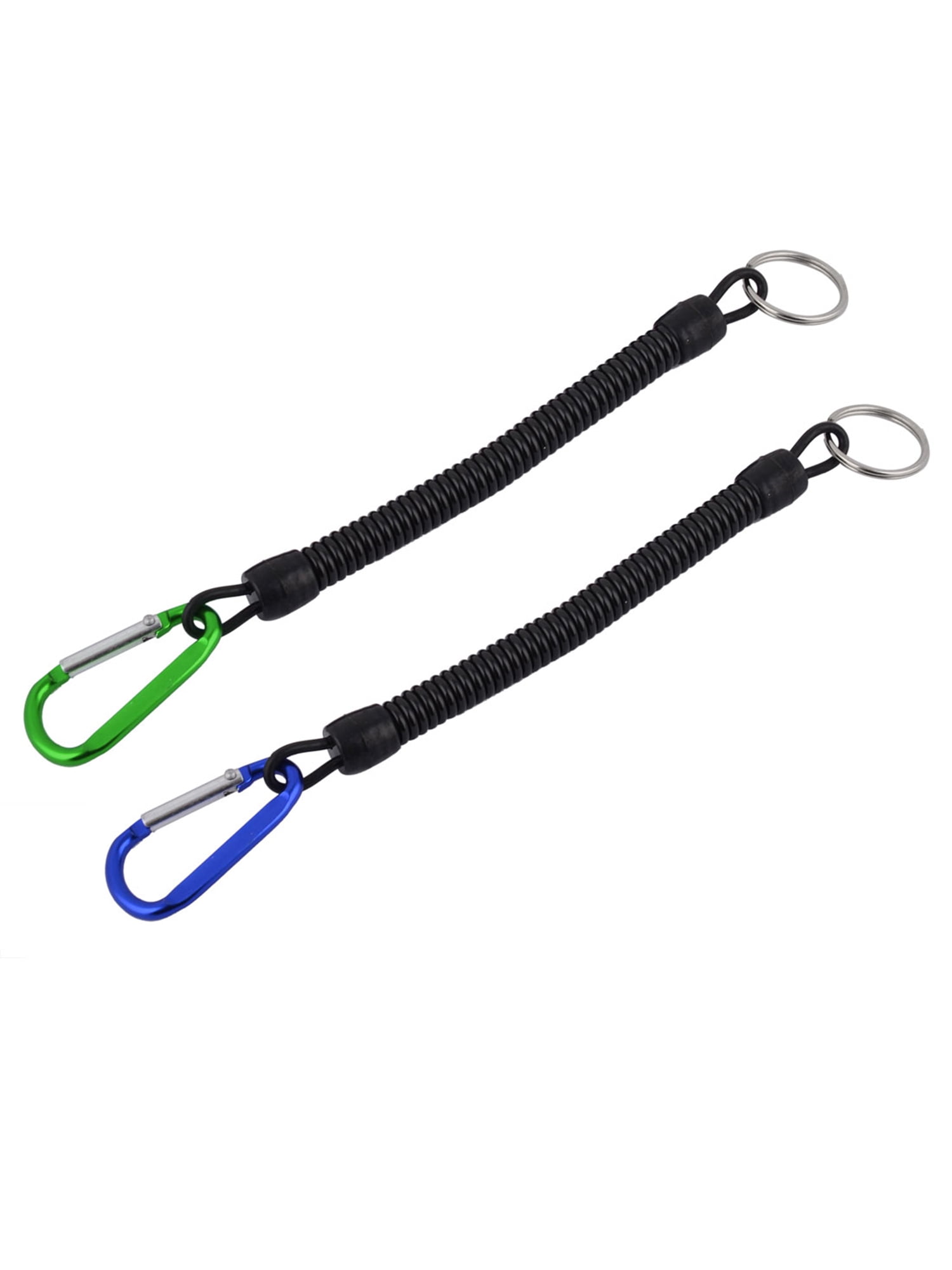2PCS Retractable Anti-lost Elastic Lanyard Spiral Spring Coil Rope Keychain US 