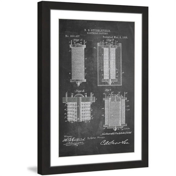 "Battery 1898 Chalk" Framed Painting Print