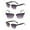 Black/Black, variant on "The Executive" 3 Pair of Classic Unisex Semi-Rimless Bifocal Reading Sunglasses with Maximum UV Protection & Spring Hinges - Black - 2.00