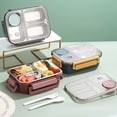 thumbnail image 3 of Tupper para comida portátil Matsuzay caja bento deportiva junta dividida color verde, 3 of 6