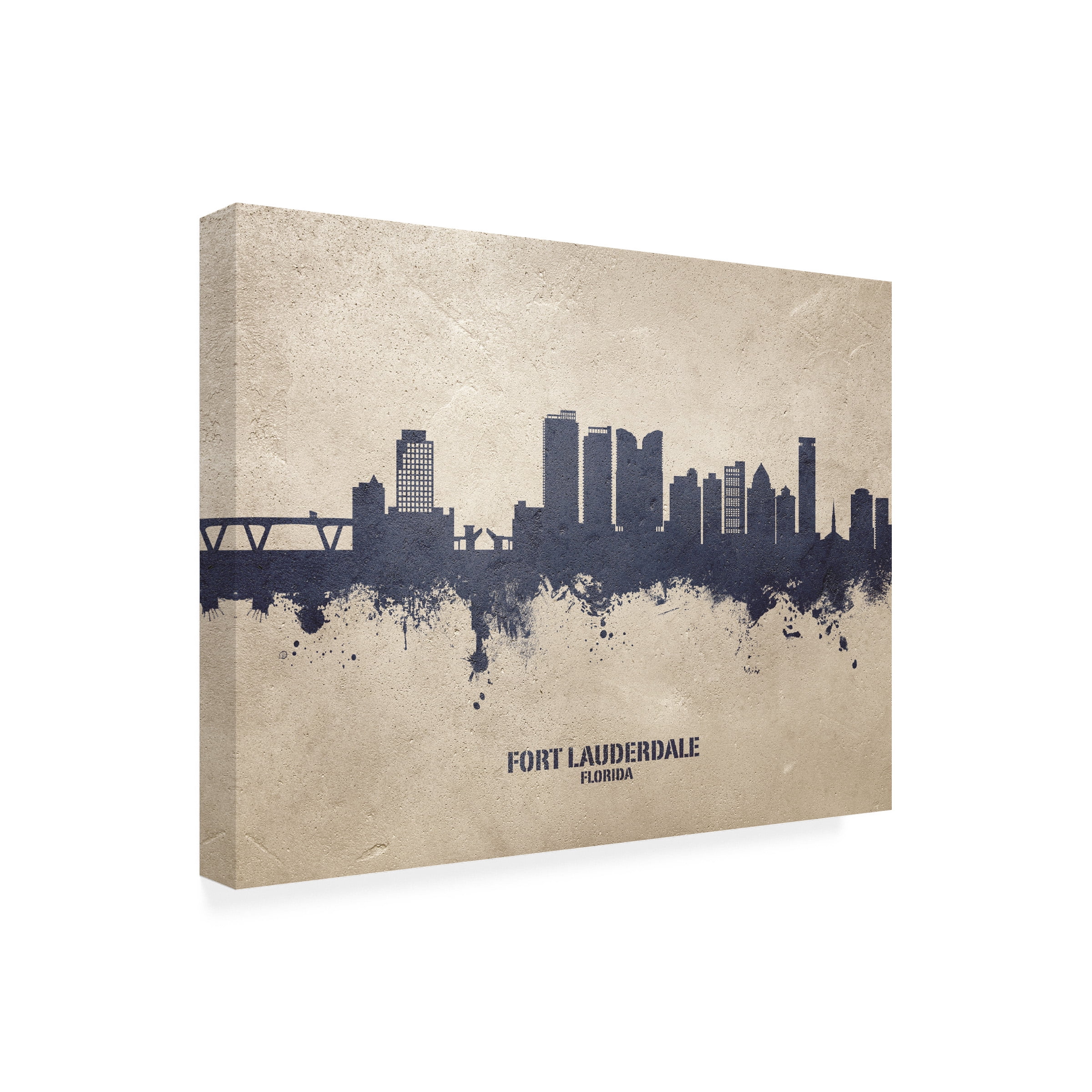 Michael Tompsett 'Fort Lauderdale Florida Skyline Concrete' Canvas Art