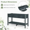 thumbnail image 3 of Yardi Yard Poly Wood Elevated Planter Box with Legs Storage Shelf Drainage Holes-Black, Raised Garden Bed for Patio or Yard Gardening, 3 of 5