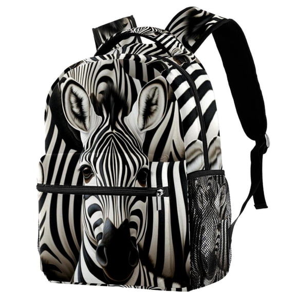 Lightweight Backpack Zebra School Bag Travel Laptop Daypack for Men Women Casual Rucksack