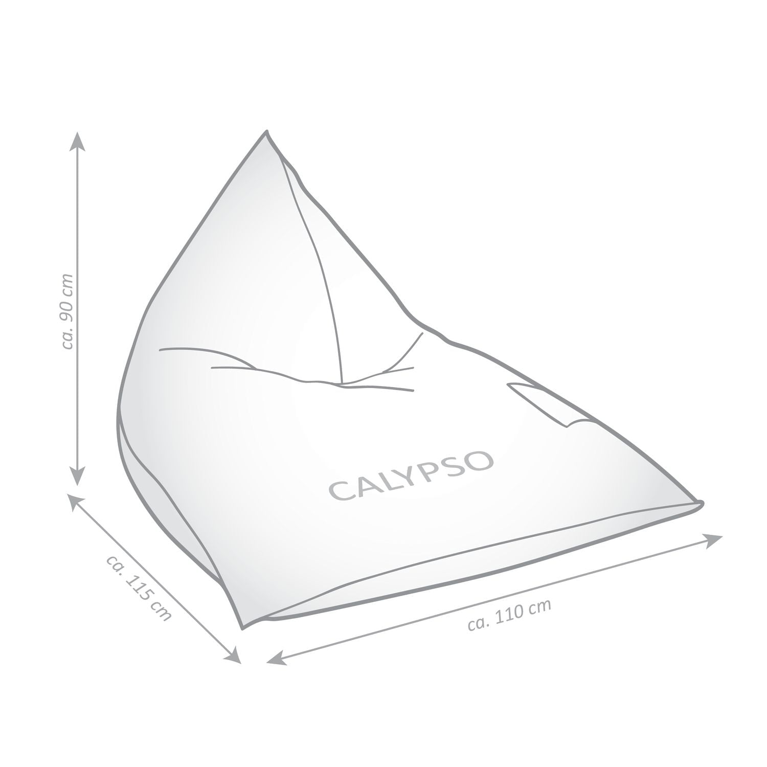 Fauteuil poire Gouchee Home Calypso – Fauteuil deux tons en toile avec poche latérale et poignée, rempli de billes de polystyrène, siège au sol confortable et durable pour le salon ou dortoir