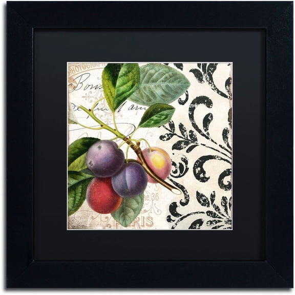 Trademark Fine Art "Les Fruits Jardin III" Canvas Art by Color Bakery Black Matte, Black Frame