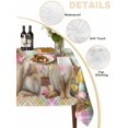 thumbnail image 5 of Easter Bunny Eggs Rectangle Tablecloth, Spring Tulips Country Rabbits Green Checkered Waterproof & StainResistant Tablecloth, Washable Oil-proof Table Cover for Dining/Party/Wedding/Buffet 60x120 In, 5 of 9