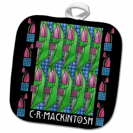 3drose Charles Rennie Mackintosh Tulip Design In Arts And Crafts Style Pot Holder 8 By 8 Inch - 