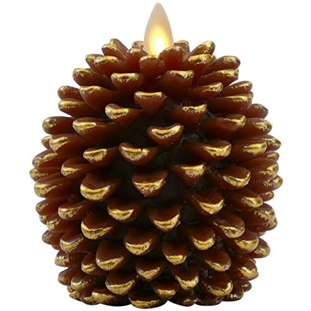 Luminara Pine Cone Candles 3.5 x 4 Unscented, Battery Operated