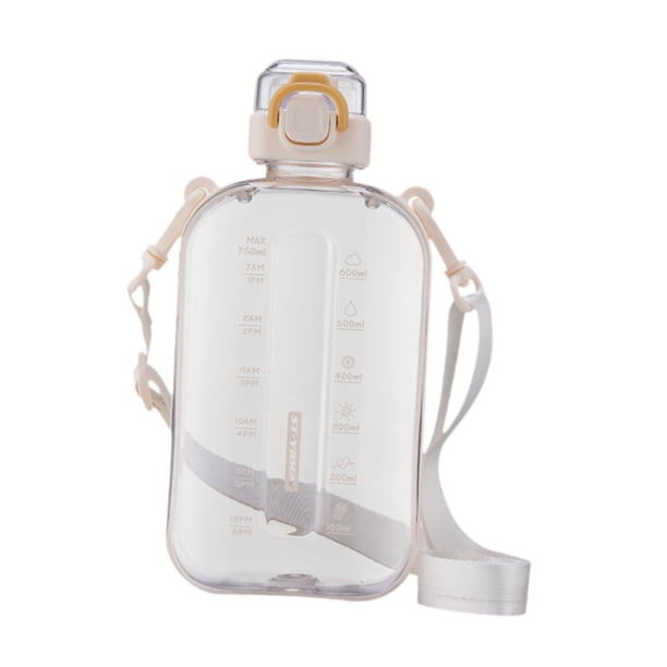 Botella de agua deportiva elegante y multifuncional de 750 ml para correr, hacer senderismo y mantenerse en forma. Blanco