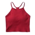 thumbnail image 5 of AUNVITO Women's Solid Color Tank Top Sleeveless Round Neck with Built-in Bra Casual and Fashionable, 5 of 7