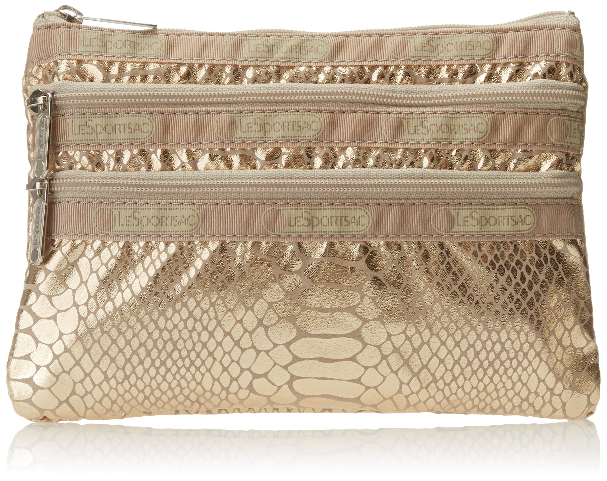 ★LeSportsac★ Fair Isle Ivory Embroidered Three Zip Cosmeti LeSportsac Boxed 3 Zip Cosmetic - Walmart.com