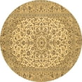 thumbnail image 1 of Ahgly Company Indoor Round Medallion Brown Traditional Area Rugs, 5' Round, 1 of 4